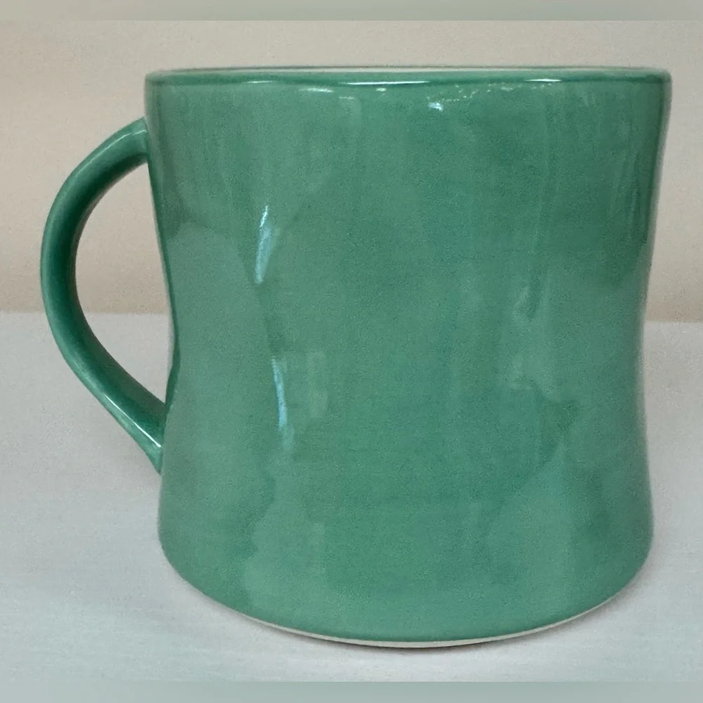 Anthropologie Monogram “A” Ceramic Mug in Mint Green